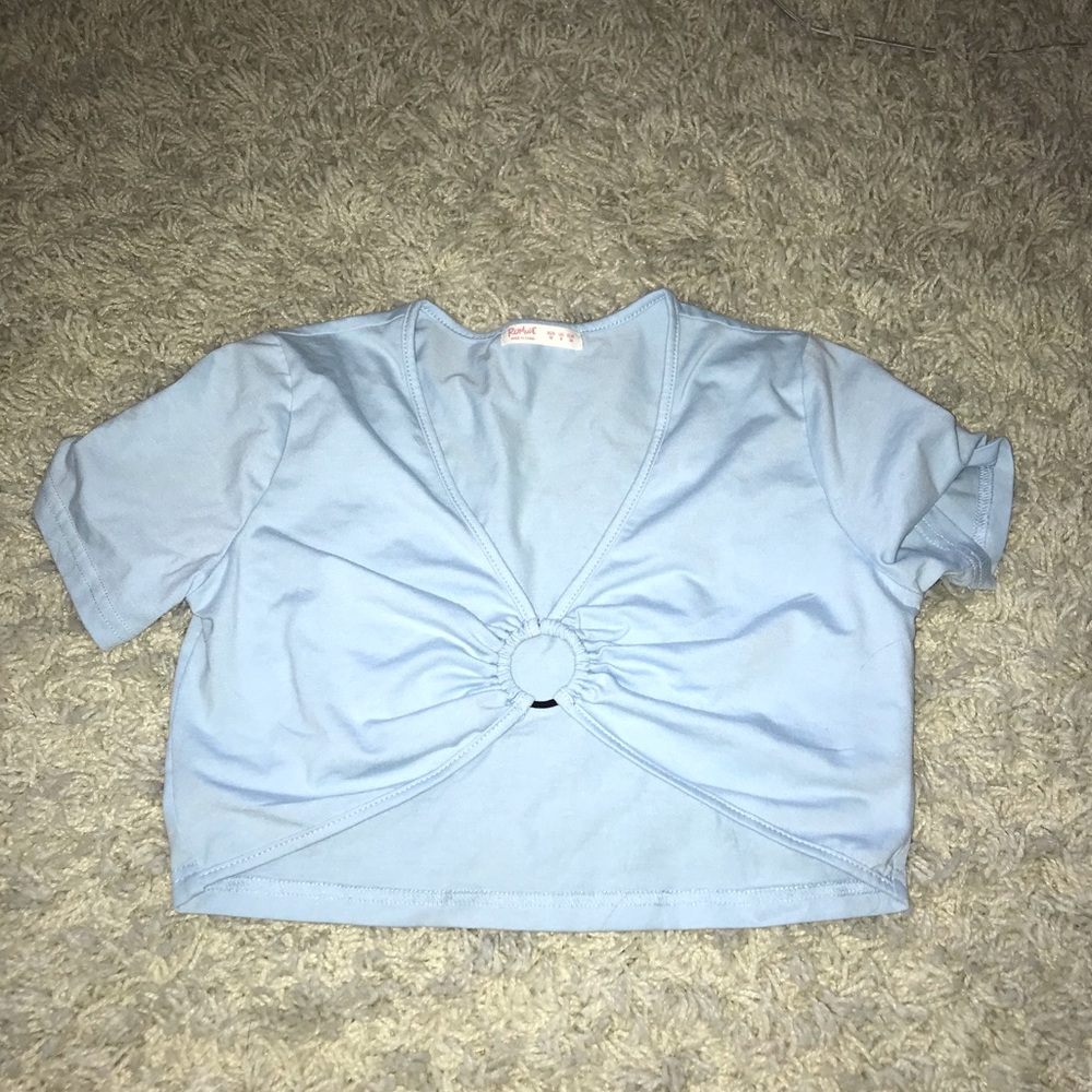 Blue crop top